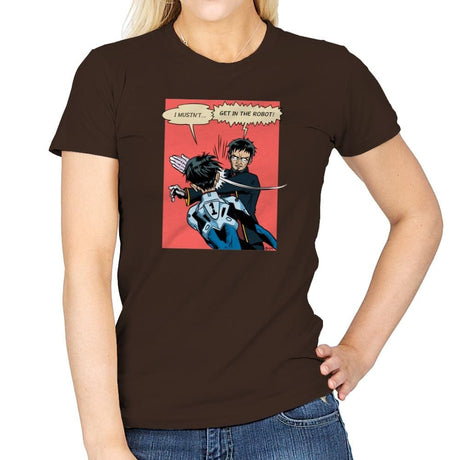 Get in the Robot Exclusive - Anime History Lesson - Womens T-Shirts RIPT Apparel Small / Dark Chocolate