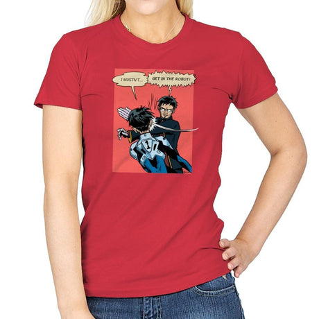 Get in the Robot Exclusive - Anime History Lesson - Womens T-Shirts RIPT Apparel Small / Red