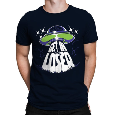 Get in the UFO - Mens Premium T-Shirts RIPT Apparel Small / Midnight Navy
