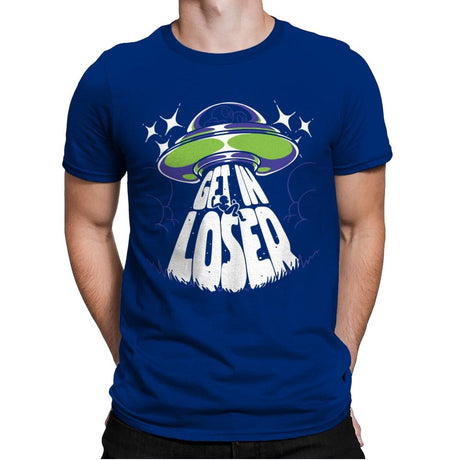 Get in the UFO - Mens Premium T-Shirts RIPT Apparel Small / Royal