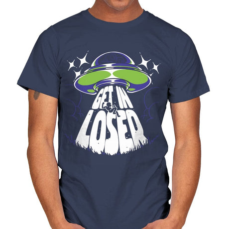 Get in the UFO - Mens T-Shirts RIPT Apparel Small / Navy
