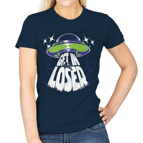 Get in the UFO - Womens T-Shirts RIPT Apparel Small / Navy