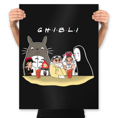 Ghibfriends - Prints Posters RIPT Apparel 18x24 / Black