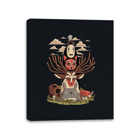 Ghibli Totem - Canvas Wraps Canvas Wraps RIPT Apparel 11x14 / Black
