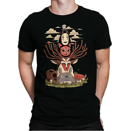 Ghibli Totem - Mens Premium T-Shirts RIPT Apparel Small / Black