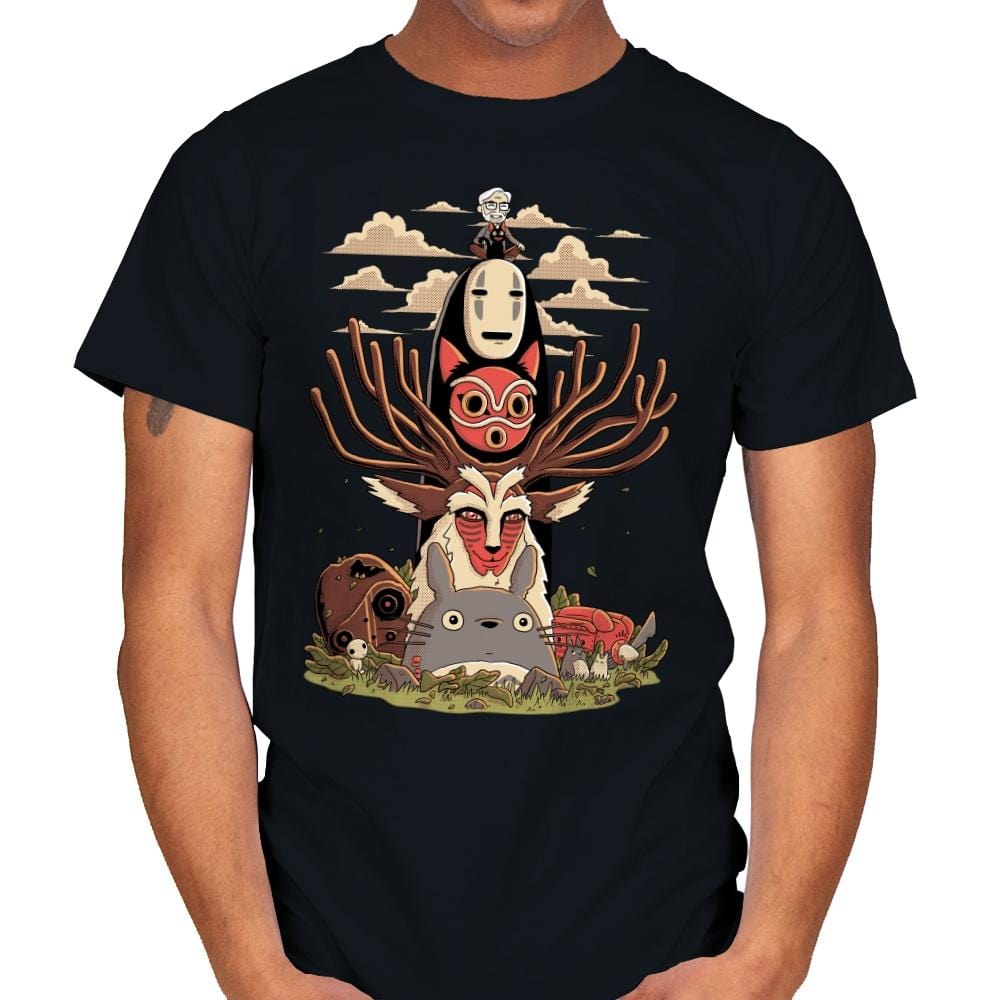 Ghibli Totem - Mens T-Shirts RIPT Apparel Small / Black