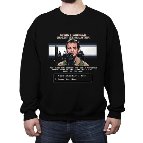 Ghost Chaser Quest Simulator - Crew Neck Sweatshirt Crew Neck Sweatshirt RIPT Apparel