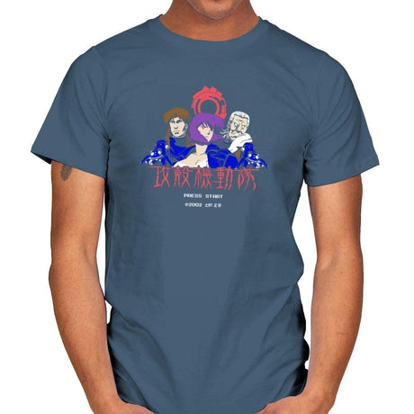 Ghost in the Pixels Exclusive - Anime History Lesson - Mens T-Shirts RIPT Apparel Small / Indigo Blue