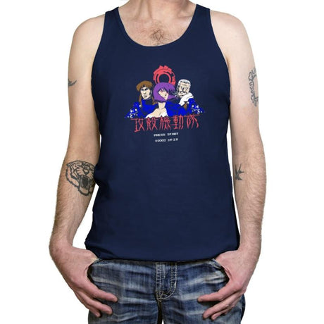 Ghost in the Pixels Exclusive - Anime History Lesson - Tanktop Tanktop RIPT Apparel X-Small / Navy