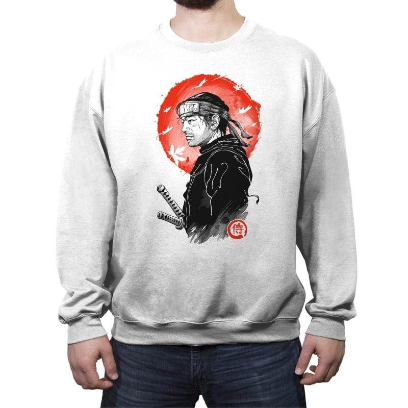 Ghost Samurai - Crew Neck Sweatshirt Crew Neck Sweatshirt RIPT Apparel Small / White