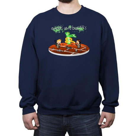 Ghosts and Busters - Crew Neck Sweatshirt Crew Neck Sweatshirt RIPT Apparel Small / Navy