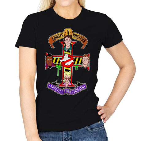 Ghosts N Busters - Womens T-Shirts RIPT Apparel Small / Black