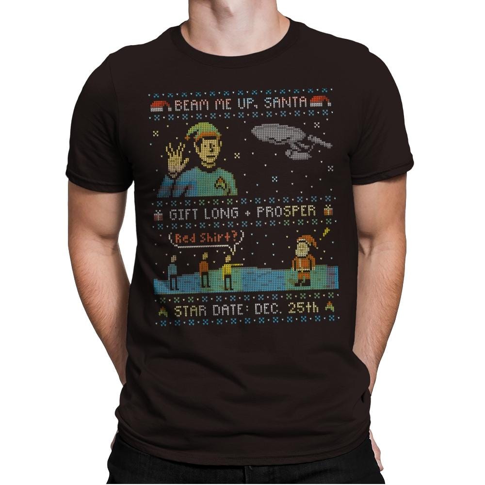 Gift Long and Prosper - Ugly Holiday - Mens Premium T-Shirts RIPT Apparel Small / Dark Chocolate
