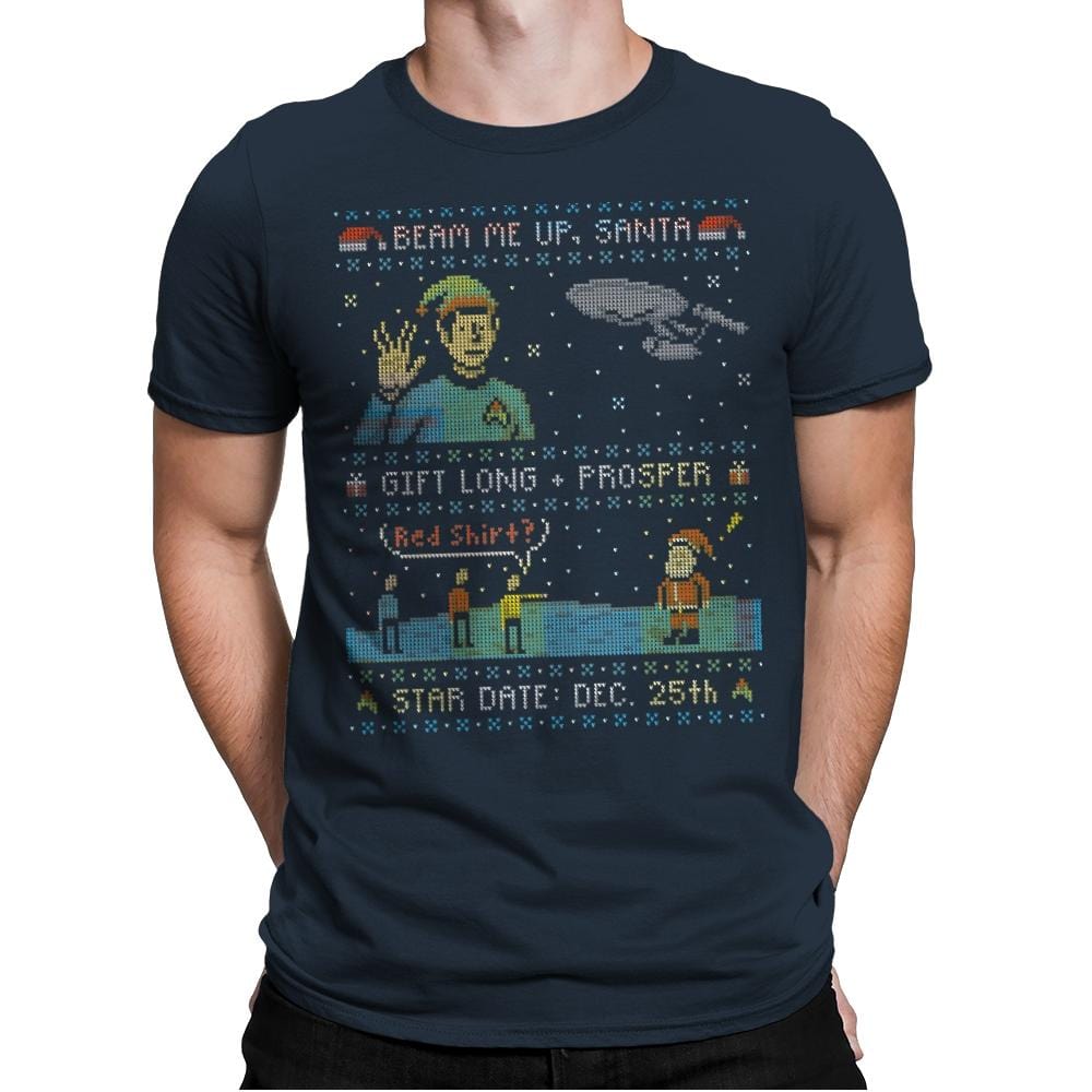 Gift Long and Prosper - Ugly Holiday - Mens Premium T-Shirts RIPT Apparel Small / Indigo