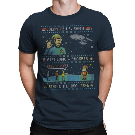 Gift Long and Prosper - Ugly Holiday - Mens Premium T-Shirts RIPT Apparel Small / Indigo