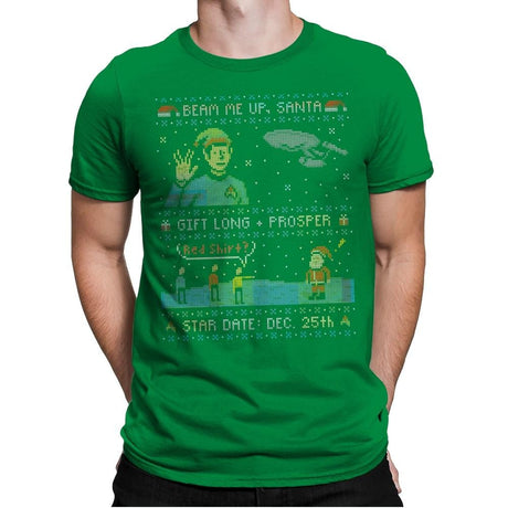 Gift Long and Prosper - Ugly Holiday - Mens Premium T-Shirts RIPT Apparel Small / Kelly Green