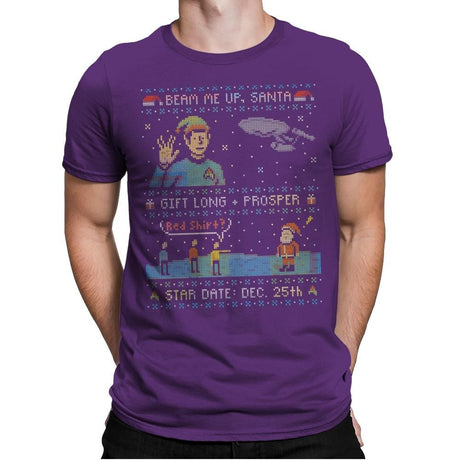 Gift Long and Prosper - Ugly Holiday - Mens Premium T-Shirts RIPT Apparel Small / Purple Rush
