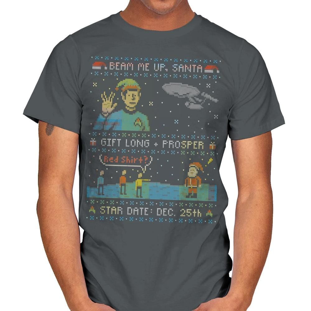 Gift Long and Prosper - Ugly Holiday - Mens T-Shirts RIPT Apparel Small / Charcoal