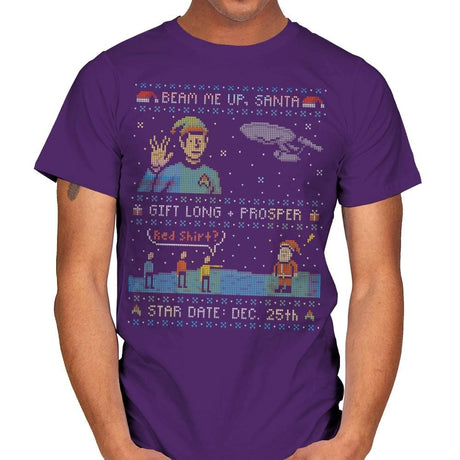 Gift Long and Prosper - Ugly Holiday - Mens T-Shirts RIPT Apparel Small / Purple