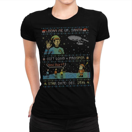 Gift Long and Prosper - Ugly Holiday - Womens Premium T-Shirts RIPT Apparel Small / Indigo