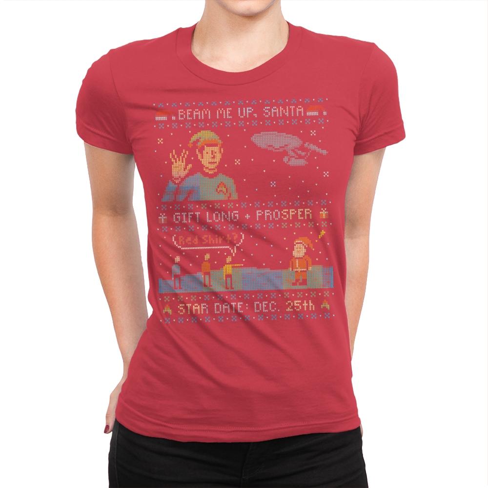 Gift Long and Prosper - Ugly Holiday - Womens Premium T-Shirts RIPT Apparel Small / Red