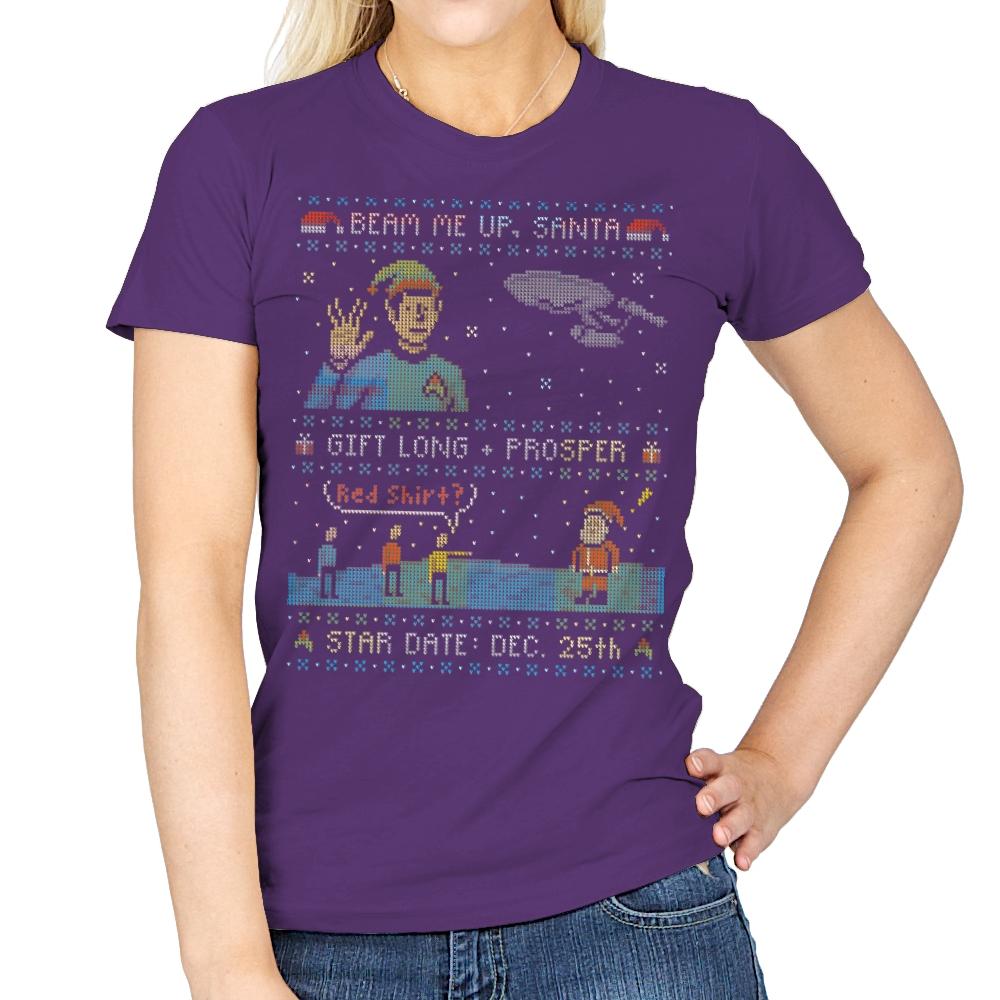 Gift Long and Prosper - Ugly Holiday - Womens T-Shirts RIPT Apparel Small / Purple
