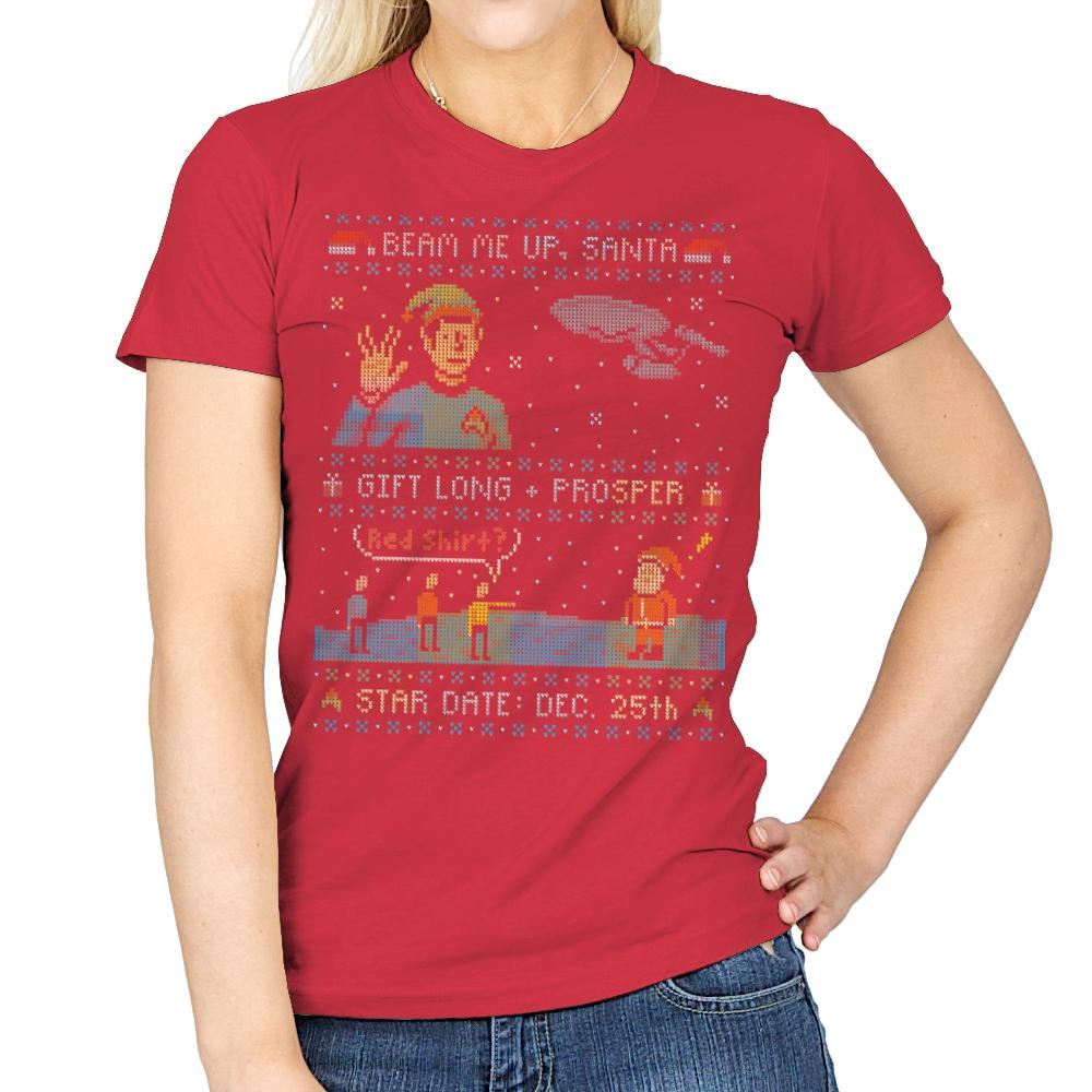 Gift Long and Prosper - Ugly Holiday - Womens T-Shirts RIPT Apparel Small / Red