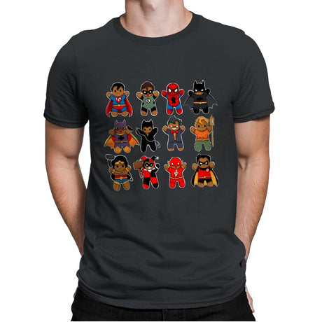 Gingerbread Heroes Villains - Mens Premium T-Shirts RIPT Apparel Small / Heavy Metal