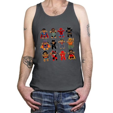 Gingerbread Heroes Villains - Tanktop Tanktop RIPT Apparel X-Small / Asphalt