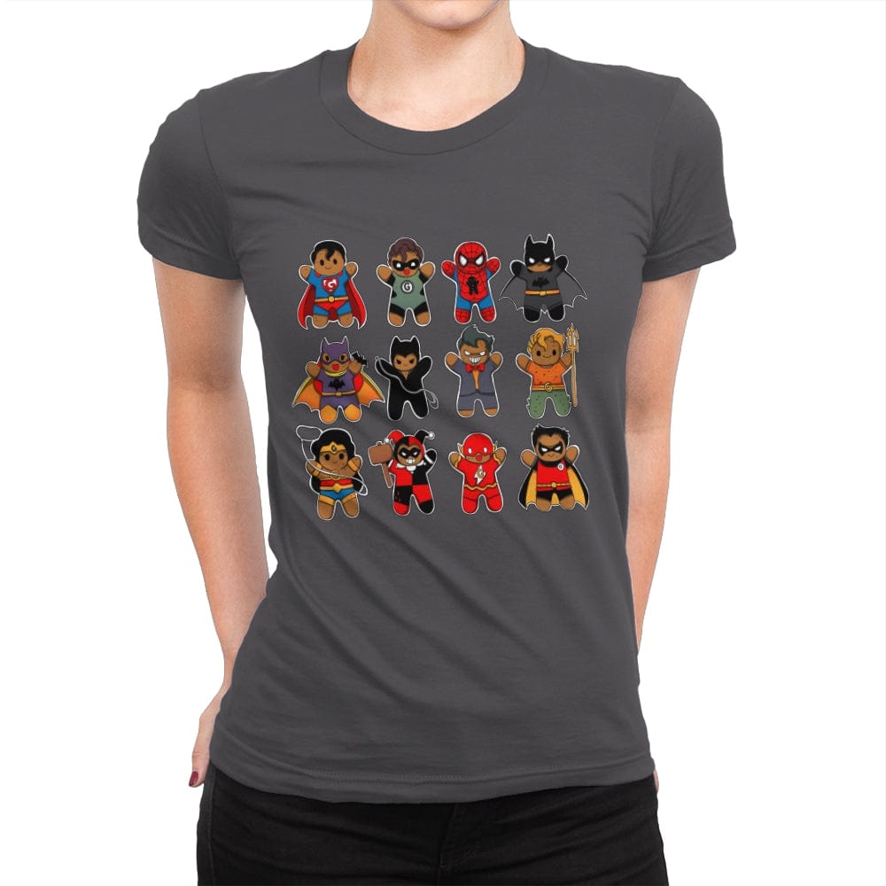 Gingerbread Heroes Villains - Womens Premium T-Shirts RIPT Apparel Small / Heavy Metal