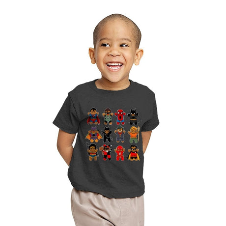 Gingerbread Heroes Villains - Youth T-Shirts RIPT Apparel X-small / Charcoal