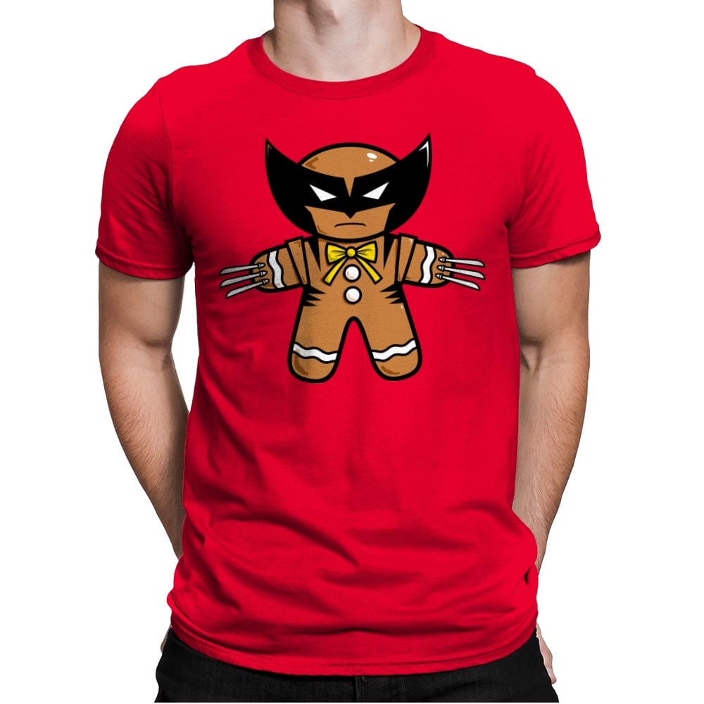 Gingerbread Wolvy - Mens Premium T-Shirts RIPT Apparel Small / Red