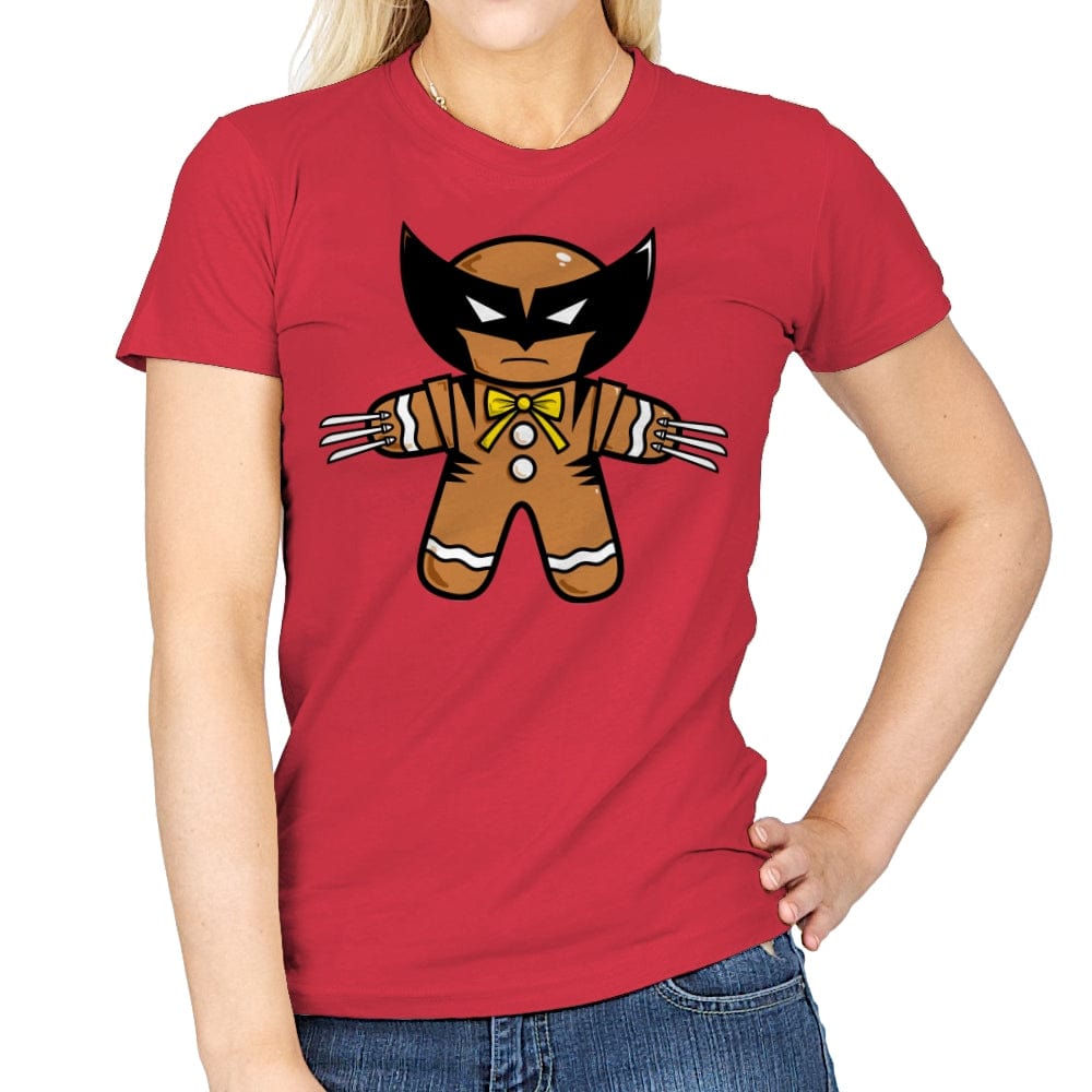 Gingerbread Wolvy - Womens T-Shirts RIPT Apparel Small / Red
