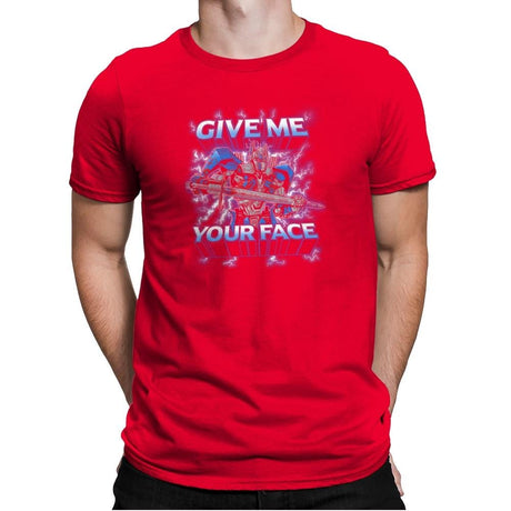Give Me Your Face Exclusive - Mens Premium T-Shirts RIPT Apparel Small / Red