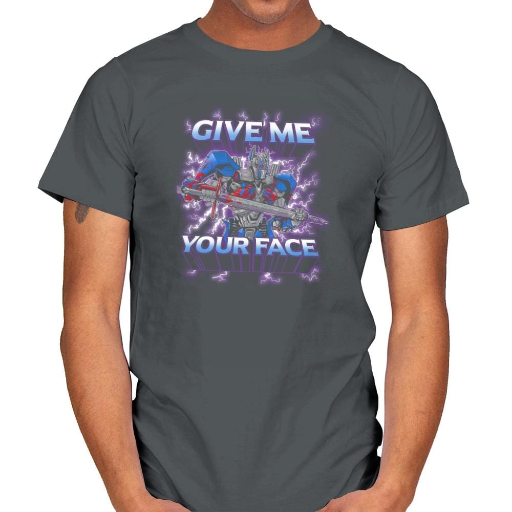 Give Me Your Face Exclusive - Mens T-Shirts RIPT Apparel Small / Charcoal