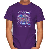 Give Me Your Face Exclusive - Mens T-Shirts RIPT Apparel Small / Purple