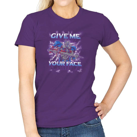 Give Me Your Face Exclusive - Womens T-Shirts RIPT Apparel Small / Purple