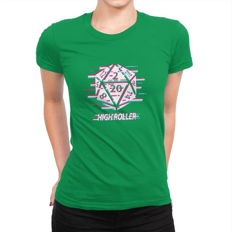 Glitch D-20 - Womens Premium T-Shirts RIPT Apparel Small / Kelly Green