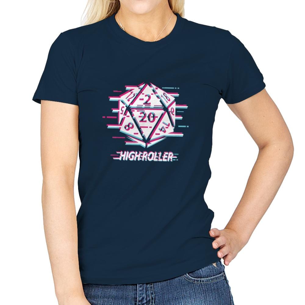 Glitch D-20 - Womens T-Shirts RIPT Apparel Small / Navy