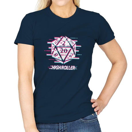 Glitch D-20 - Womens T-Shirts RIPT Apparel Small / Navy