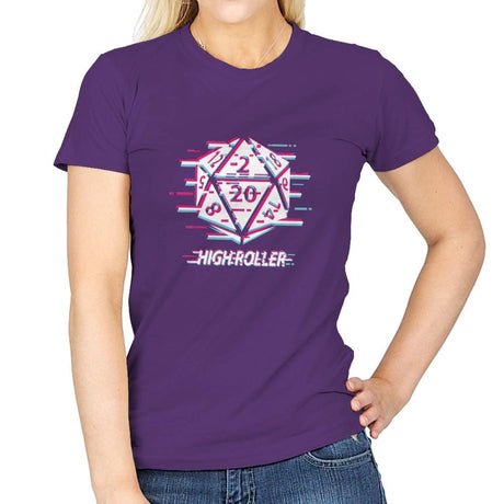 Glitch D-20 - Womens T-Shirts RIPT Apparel Small / Purple