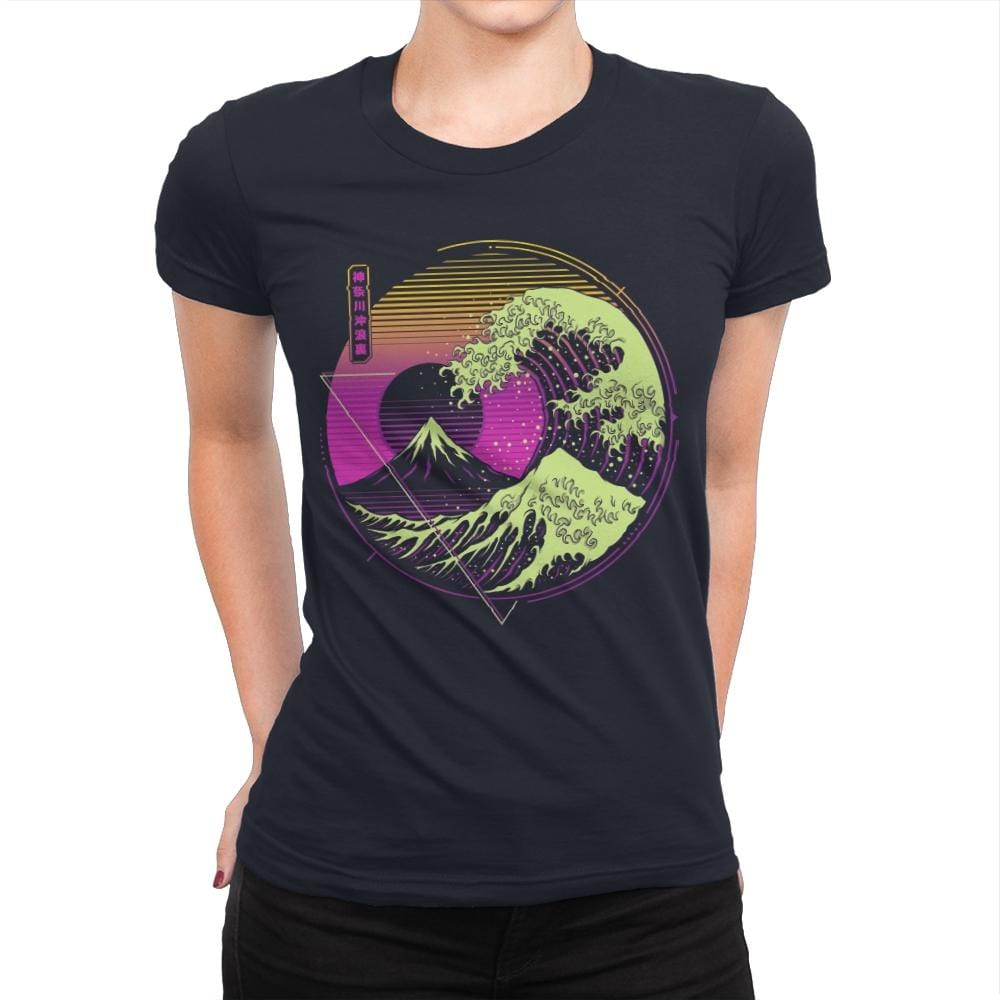 Glitch Wave - Womens Premium T-Shirts RIPT Apparel Small / Midnight Navy