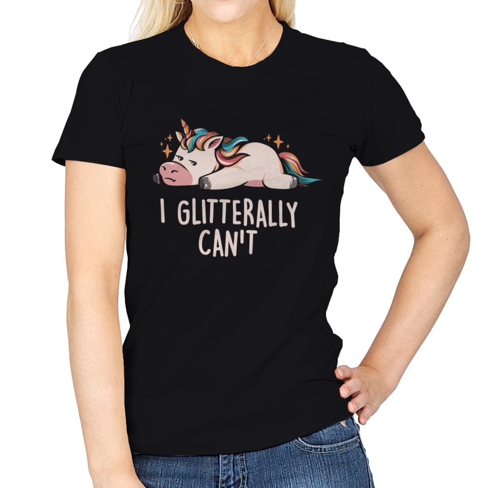 Glitterally Can't - Womens T-Shirts RIPT Apparel Small / Black