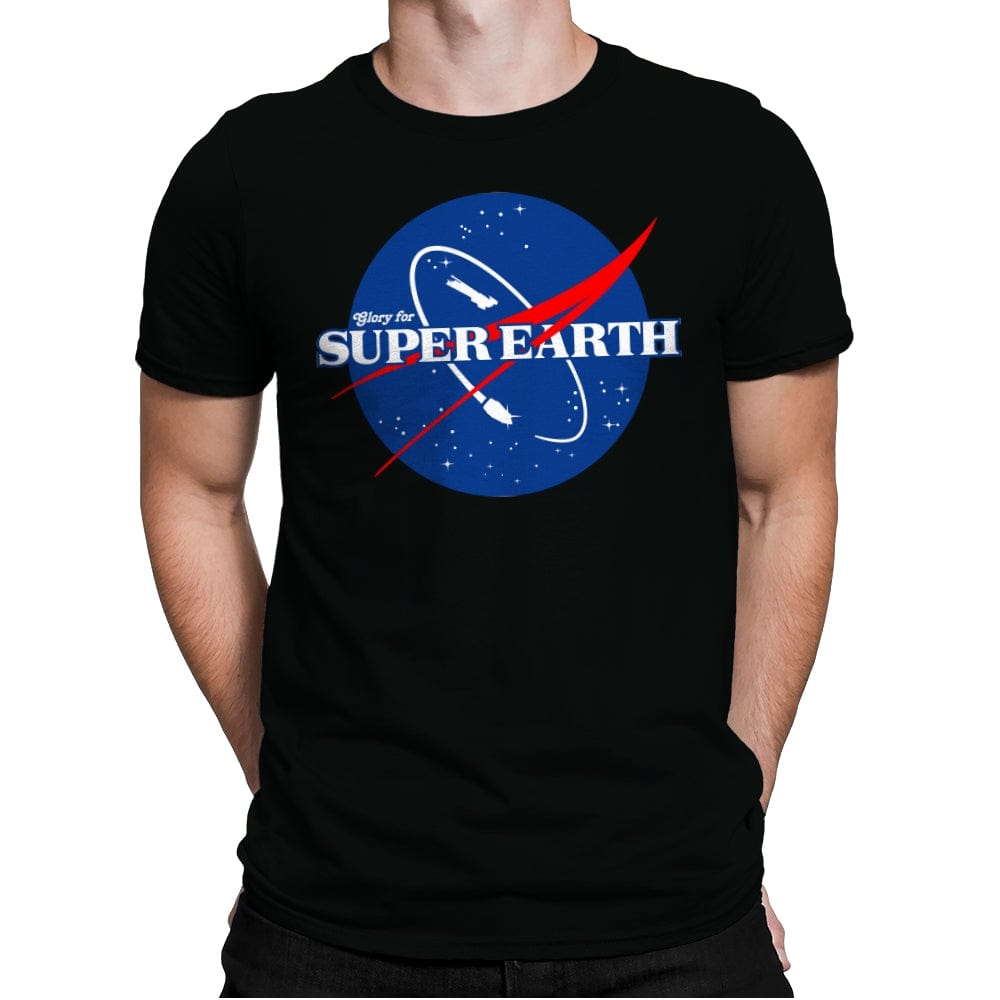 Glory for Super Earth - Mens Premium T-Shirts RIPT Apparel Small / Black