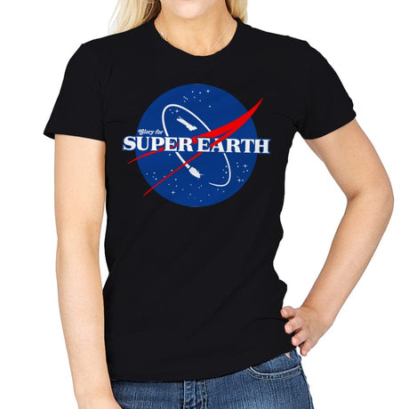 Glory for Super Earth - Womens T-Shirts RIPT Apparel Small / Black