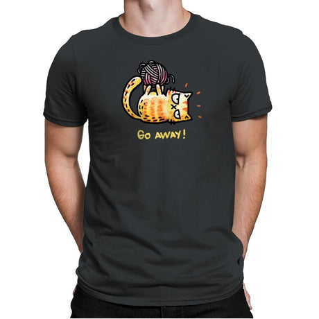 Go Away Right Meow - Mens Premium T-Shirts RIPT Apparel Small / Heavy Metal