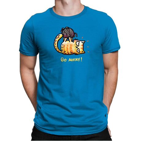 Go Away Right Meow - Mens Premium T-Shirts RIPT Apparel Small / Turqouise
