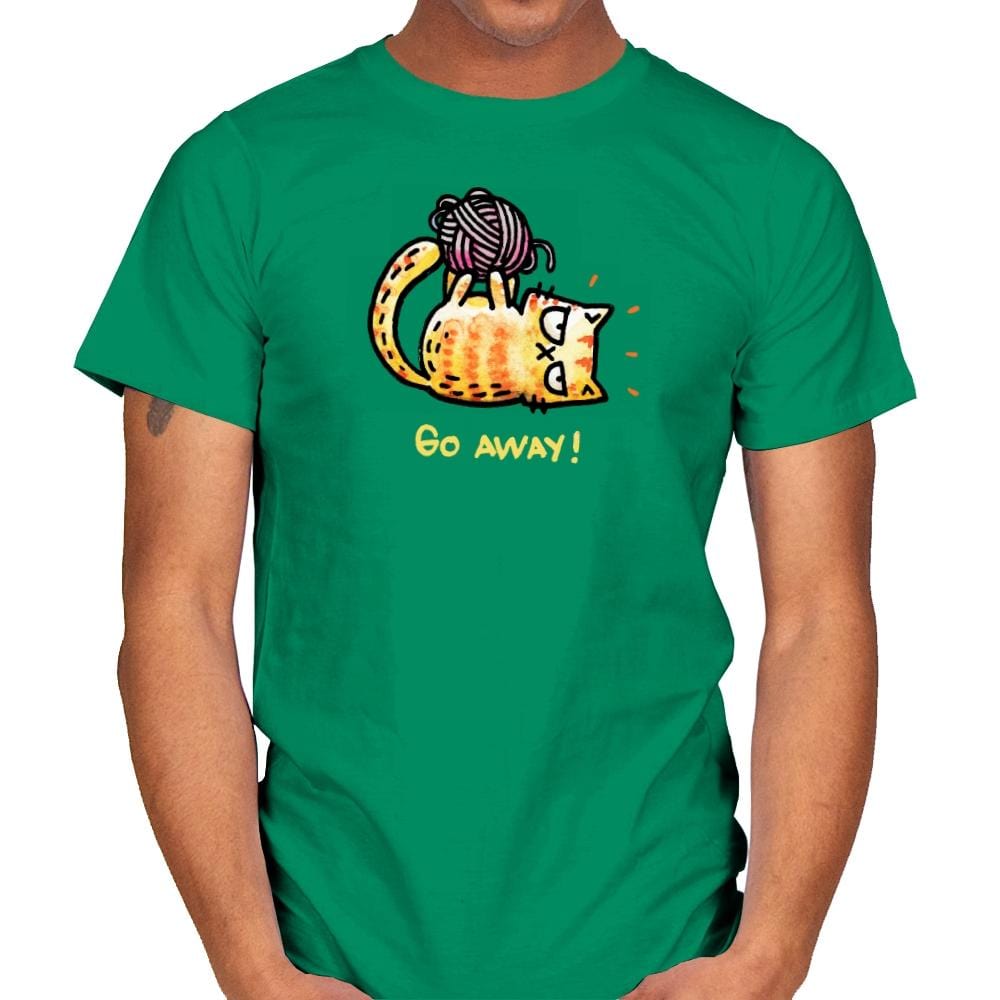 Go Away Right Meow - Mens T-Shirts RIPT Apparel Small / Kelly