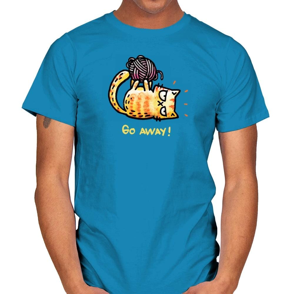 Go Away Right Meow - Mens T-Shirts RIPT Apparel Small / Sapphire