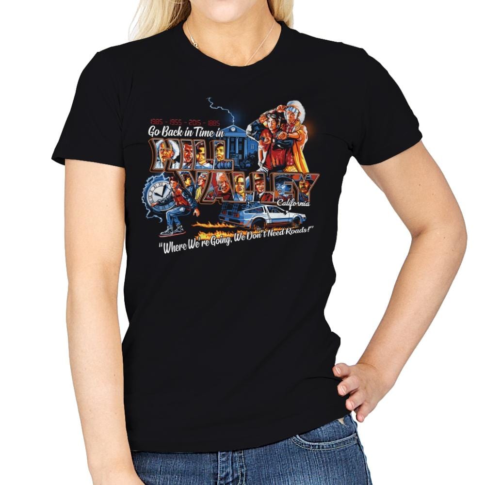 Go Back in Time in Hill Valley - Womens T-Shirts RIPT Apparel Small / Black